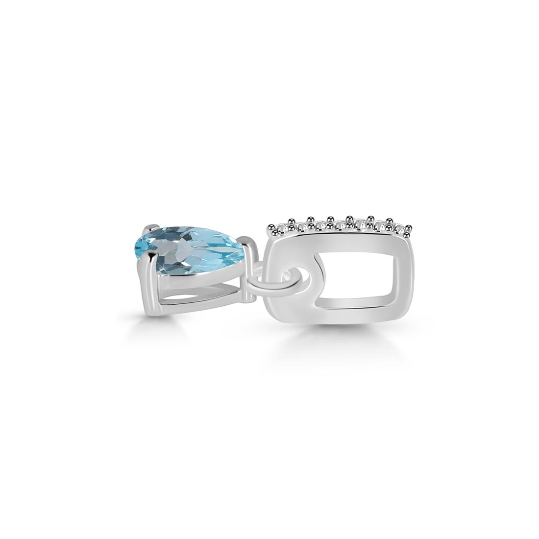 Blue Topaz & White Topaz Pendant-(BTZ-SP-1165.)